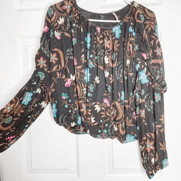 Free People wildflower honey floral print top - Picture 2 of 6